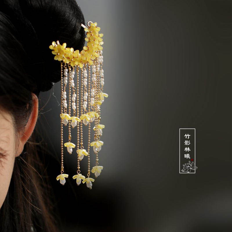 Hanbok Hair Pin - Antike Osmanthus-Haarnadel mit Quasten, Hanfu-Haarnadel, Ming-Stil-Accessoires,
