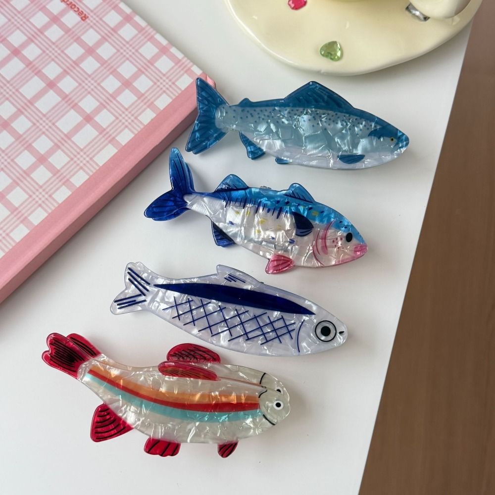 Korean Lifestyle & Kids Boutique Photos - Haarspange Meeres-Tier-Haarklammer PVC Thunfisch Meereslebewesen Fisch-Haarspange