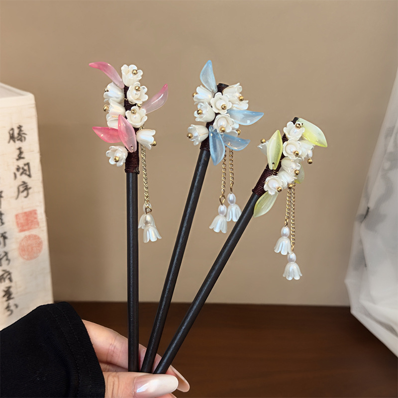 Hanbok Hair Pin - Traditionelle chinesische Haarnadel mit Maiglöckchen-Quaste, elegantes