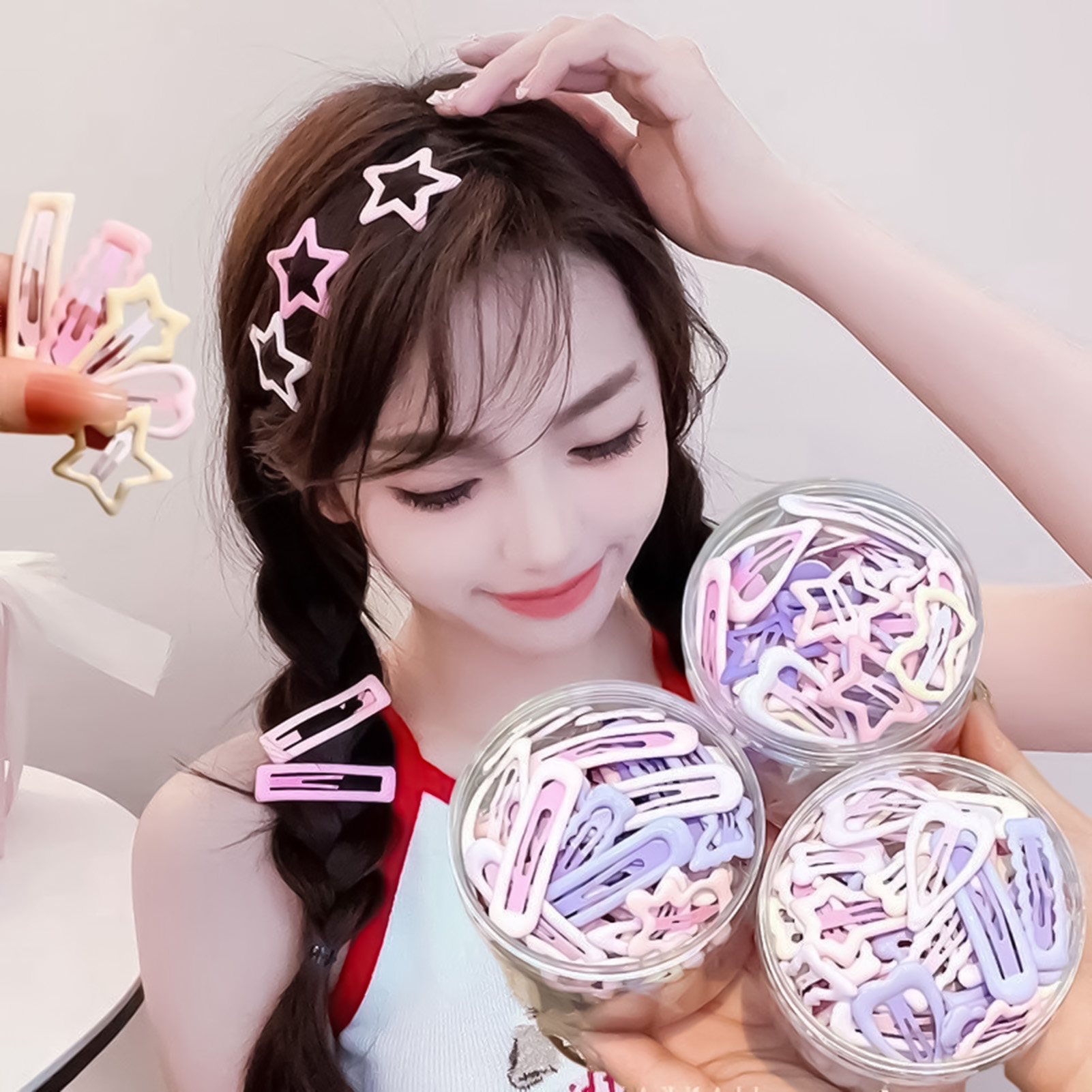 Korean Lifestyle & Kids Boutique Photos - 3 Stück Kopfbedeckungs-Pins im süßen Stil,