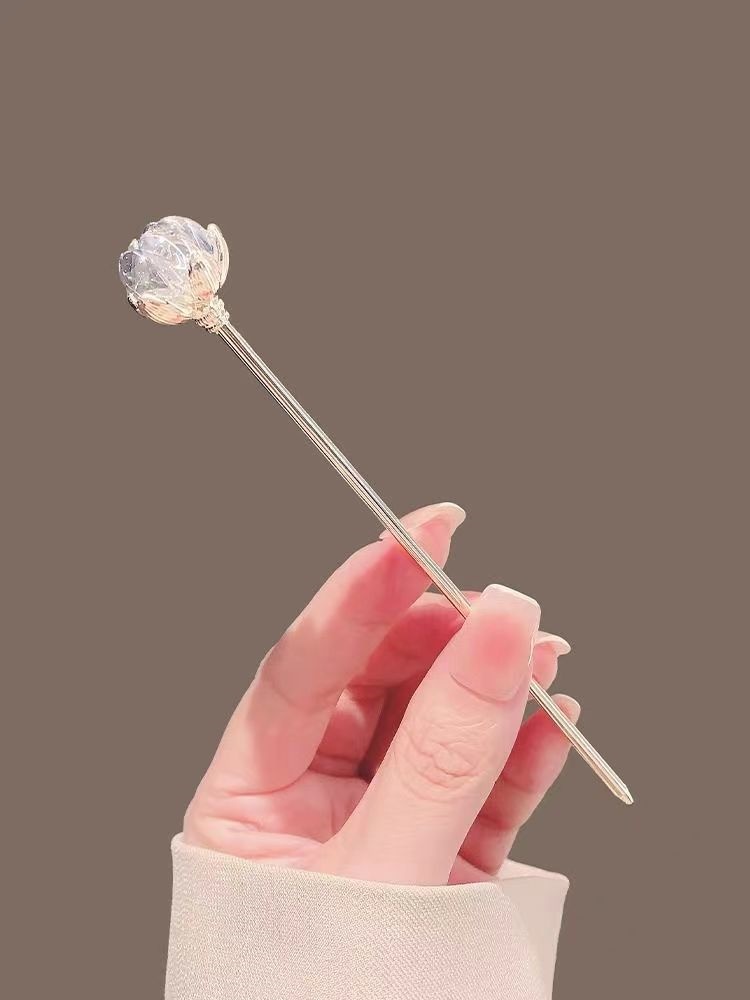 Hanbok Hair Pin - Kristall-Lotus-Haarnadel für Frauen, antiker Stil, neuer