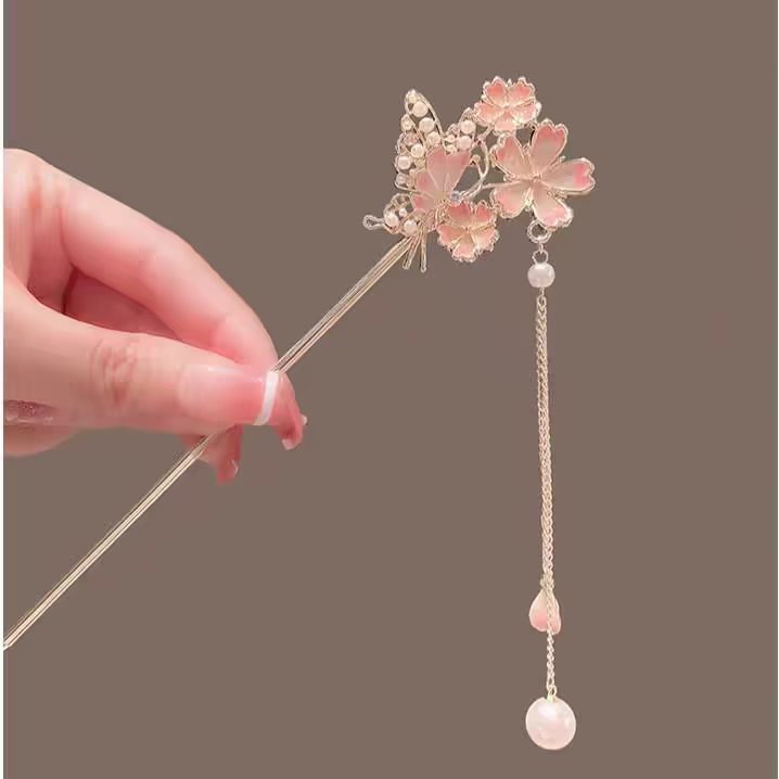 Hanbok Hair Pin - Sakura-Haarnadel mit Hochwertigem Erscheinungsbild, Hanfu-Haarnadel, Quasten-Haarnadel,