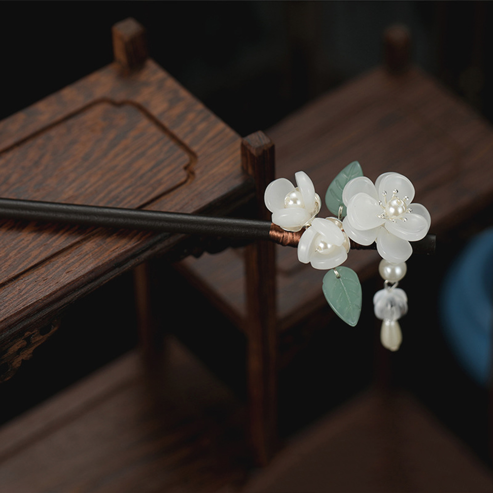 Retro Blume Haarnadel Mit Perl – Hanbok Hair Pin Bewertung und Preis